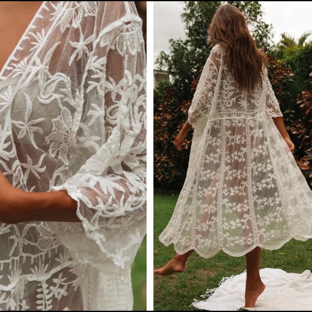 Lace Kimono Bikini Cover Up - Picture 5 of 5